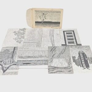 Edward Gorey "Dogear Wryde" Postcards Alms For Oblivion 8 Of 16 + Envelope 1978
